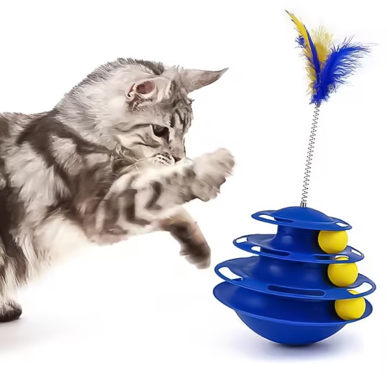 Cute 3-Tier Spinning Tumbler Cat Toy