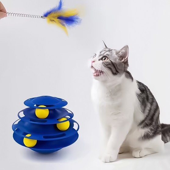 Cute 3-Tier Spinning Tumbler Cat Toy