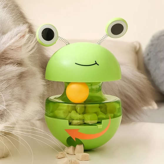 Frog-Shaped Tumbler Cat Toy