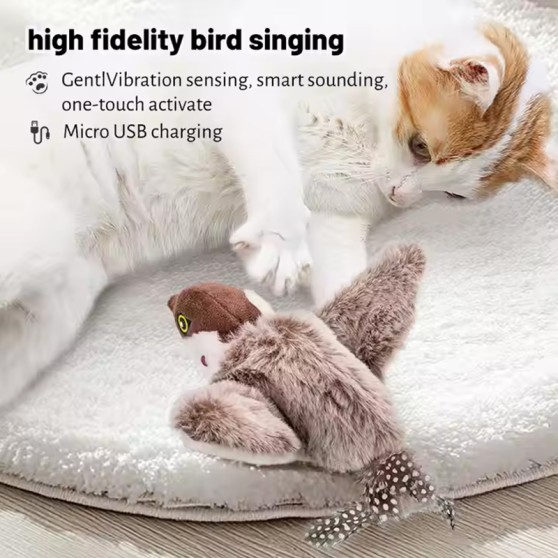 Plush Realistic Bird Pet Toy