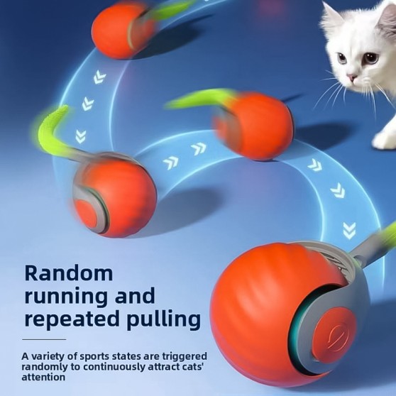 Gravity-Charging Silicone Cat Toy Ball