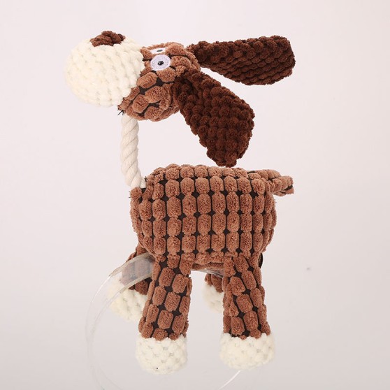Donkey-Shaped Corduroy Dog Toy