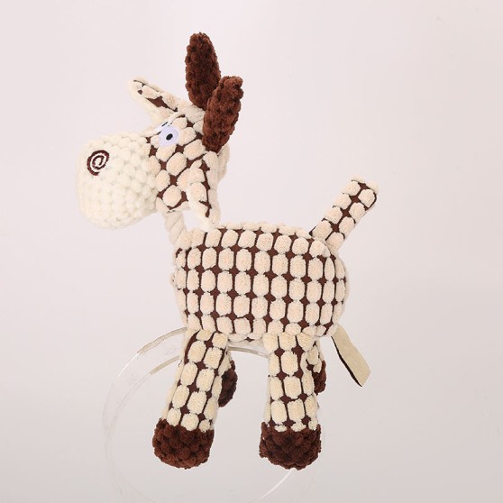 Donkey-Shaped Corduroy Dog Toy