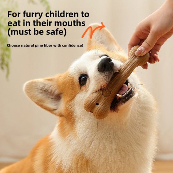 Natural Wood Dog Dental Chew Toy