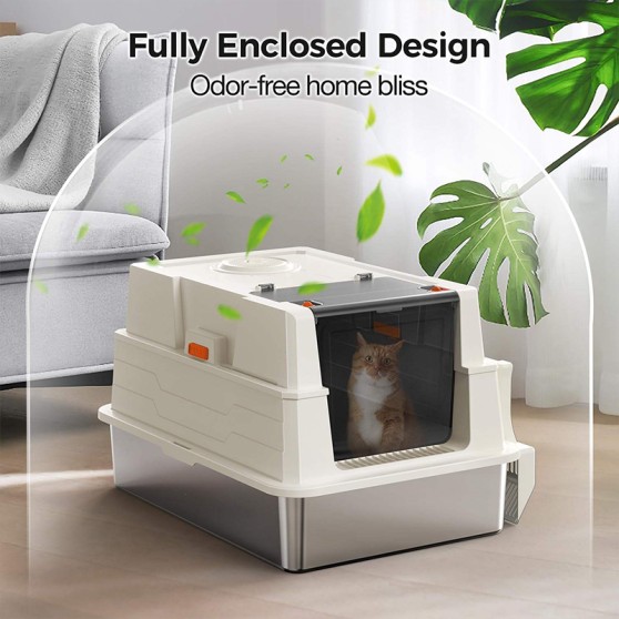 Easy-to-Clean Odor-Free Cat Litter Box