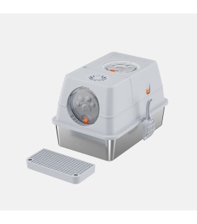 Odor-Resistant Splash-Proof Stainless Steel Cat Litter Box