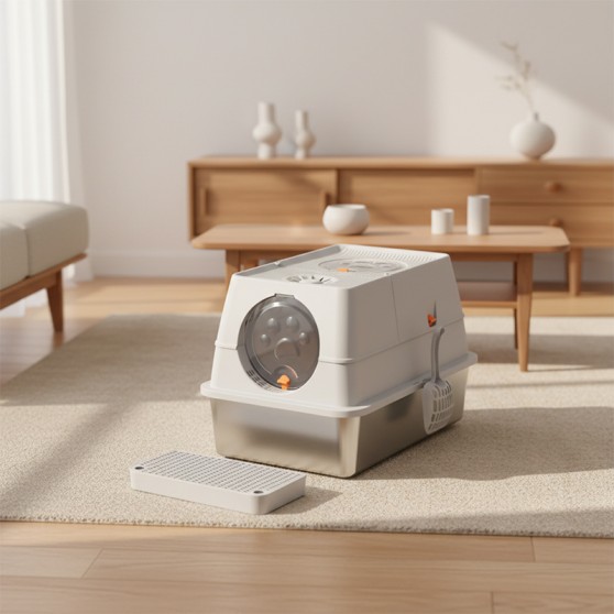 Odor-Resistant Splash-Proof Stainless Steel Cat Litter Box Odor-Resistant Splash-Proof Stainless Steel Cat Litter Box