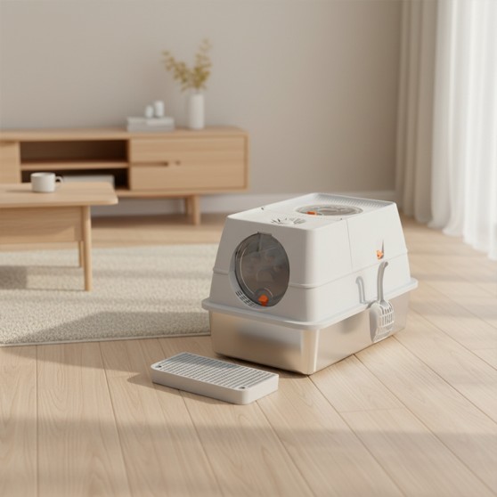 Odor-Resistant Splash-Proof Stainless Steel Cat Litter Box Odor-Resistant Splash-Proof Stainless Steel Cat Litter Box