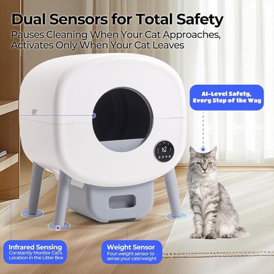 Extra-Large Self-Cleaning Cat Litter Box