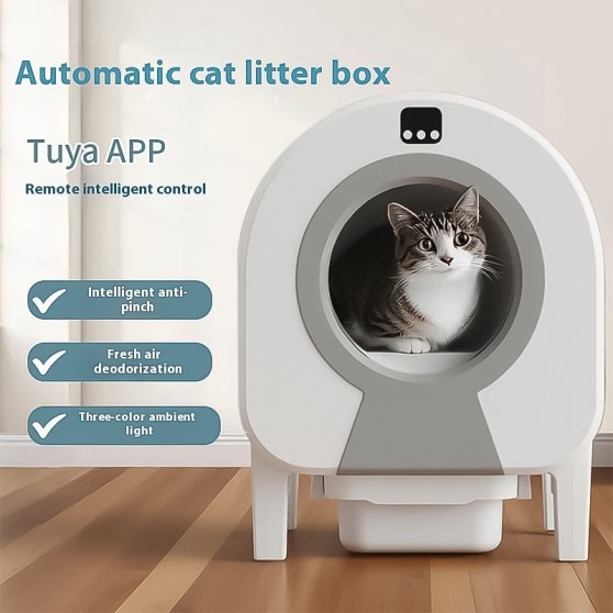 Automatic Self-Scooping Smart Cat Litter Box with Wi-Fi