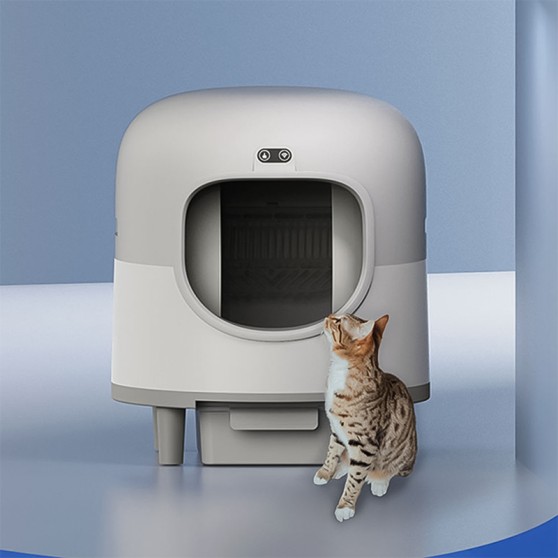 Smart Cat Litter Box with Timed Quantitative and Odor-Eliminating Functions