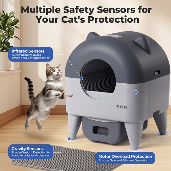 App-Controlled 76L Smart Litter Box