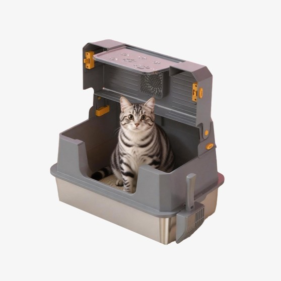 Stainless Steel Anti-Splash Cat Litter Box