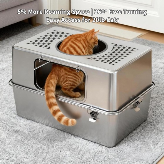 High-Sided Non-Slip Detachable Cat Litter Box