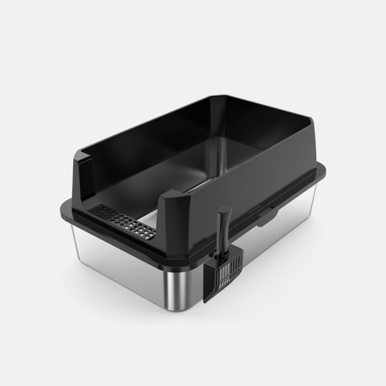 Rust-Proof Odorless Stainless Steel Cat Litter Box