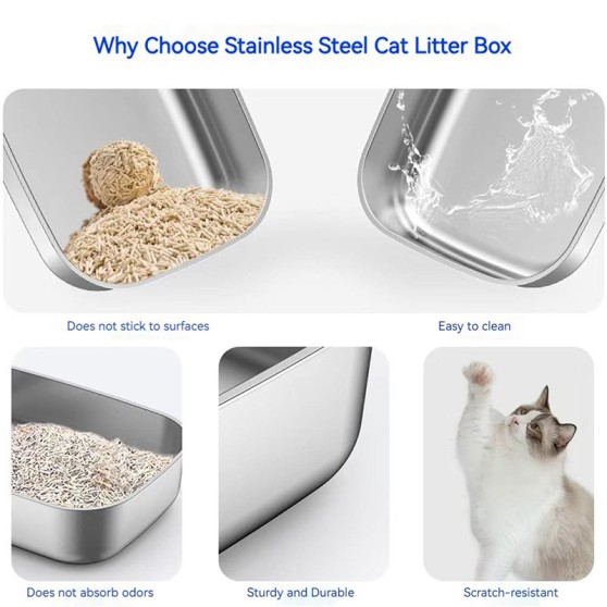 Leak-proof Stainless Steel Cat Litter Box Leak-proof Stainless Steel Cat Litter Box