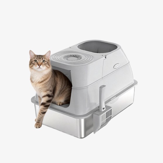 Semi-Open High-Sided Deep-Bottomed Cat Litter Box