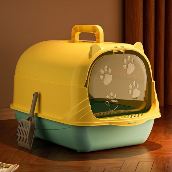 Enclosed Splash-Proof and Odor-Blocking Cat Litter Box