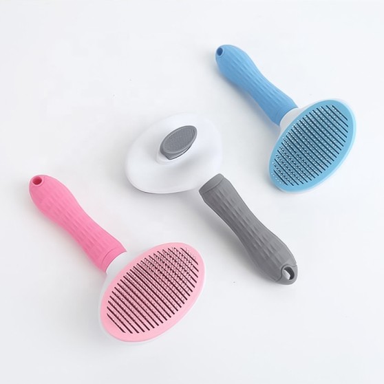 Minimalist Button-Release Pet Grooming Brush Minimalist Button-Release Pet Grooming Brush