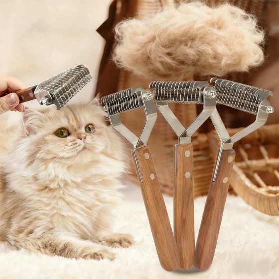Wooden Handle Anti-static Pet Comb