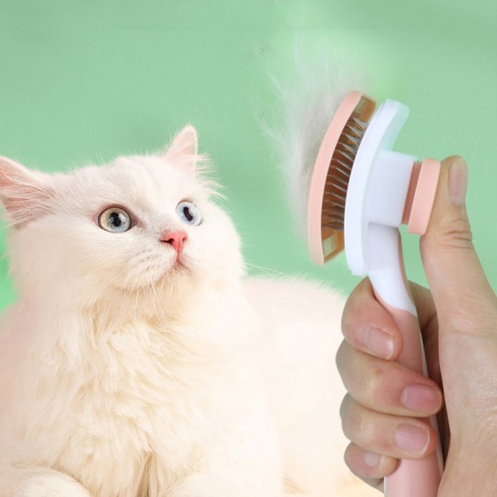 Self-Cleaning Pet Comb with Stainless Steel Pins