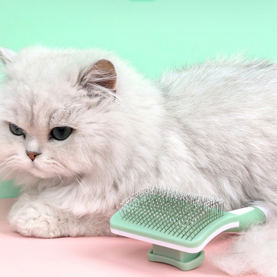 Self-Cleaning Pet Comb with Stainless Steel Pins Self-Cleaning Pet Comb with Stainless Steel Pins