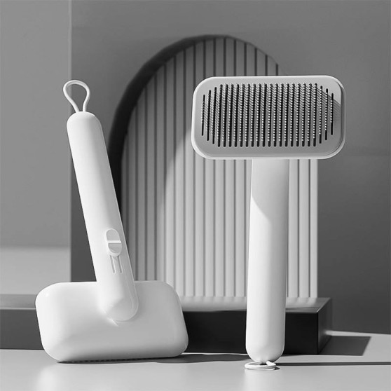 2-in-1 pet comb for removing loose hair and massaging