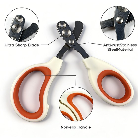 Dual-Hole Stainless Steel Pet Nail Clippers