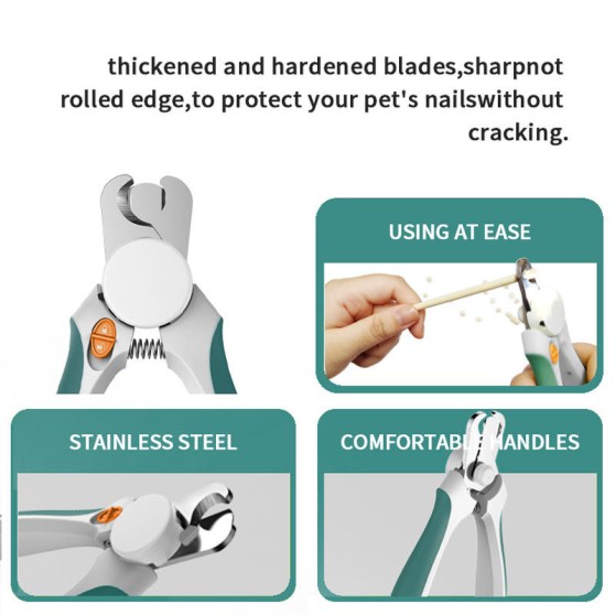 Extra-Thick Pet Nail Clippers with LED Light Extra-Thick Pet Nail Clippers with LED Light