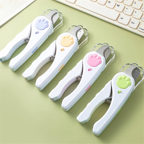 Cat-Paw-Shaped Nail Clippers with LED Light