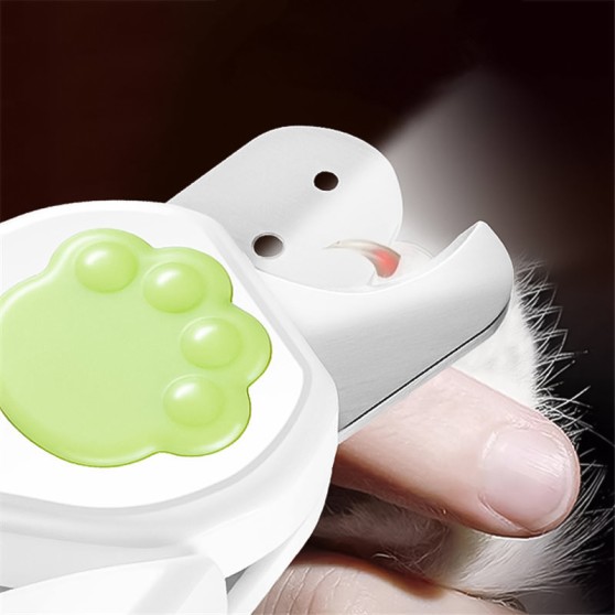Cat-Paw-Shaped Nail Clippers with LED Light